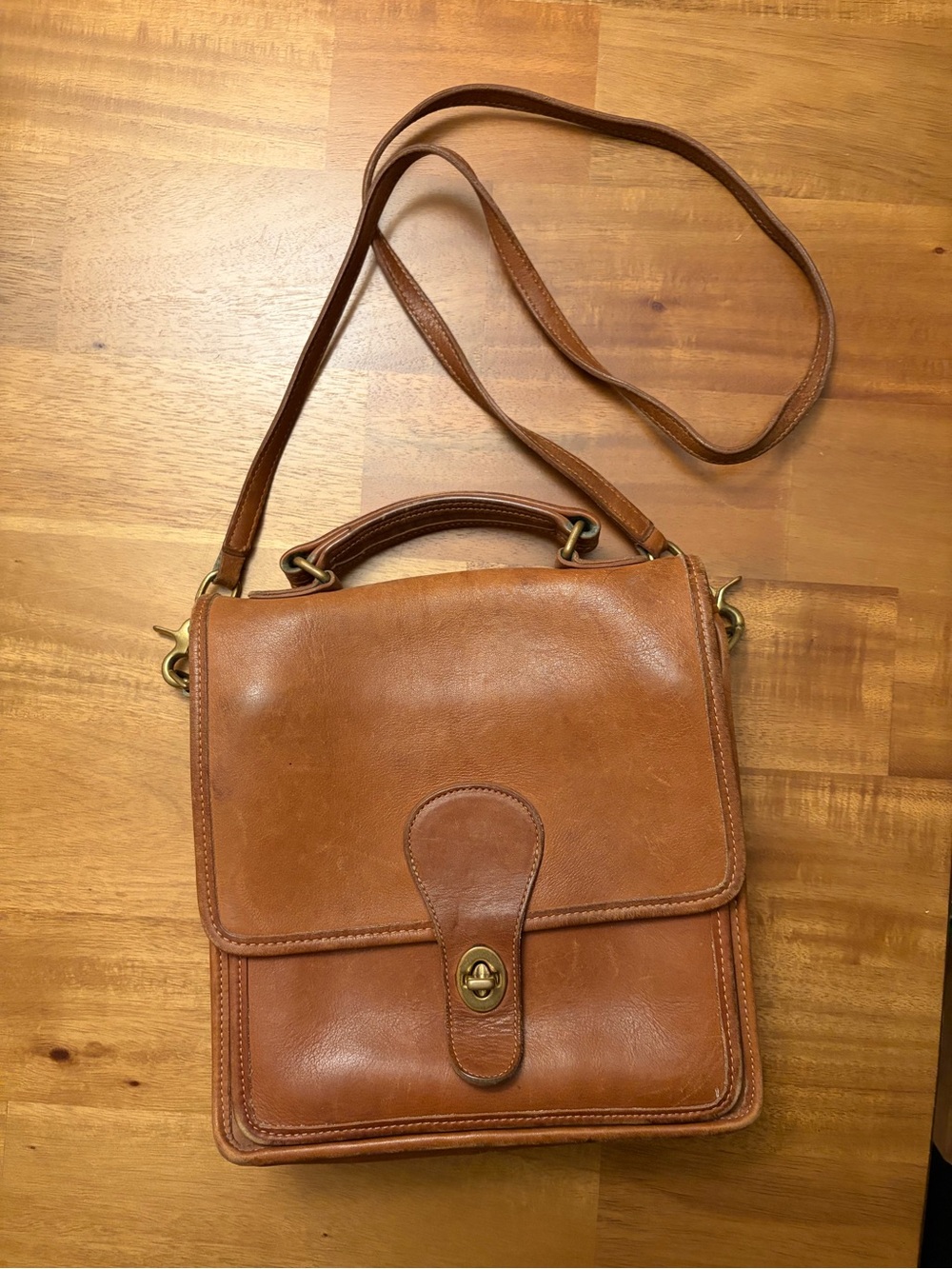 Coach Vintage Brown Leather Crossbody Satchel